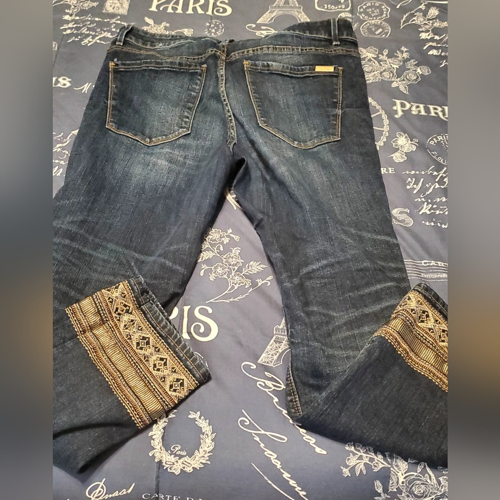White House Black Market Dark Blue Straight Crop Jeans - Picture 3 of 3
